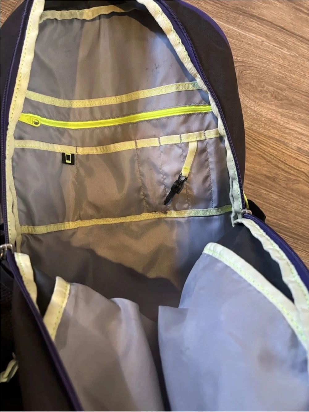 Adidas Black Purple Green Laptop Backpack Athletic School Bag - Picture 5 of 8